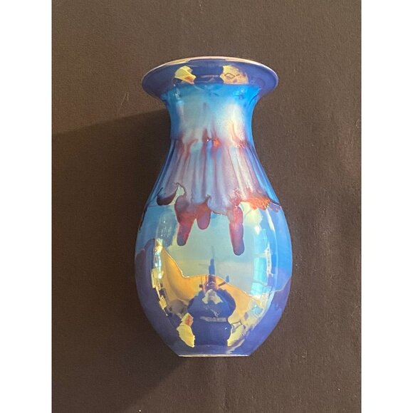 VTG, Blue Purple Drip Glaze Vase, Bruce Fairman Potter Contemporary  1994 Signed - Picture 11 of 12